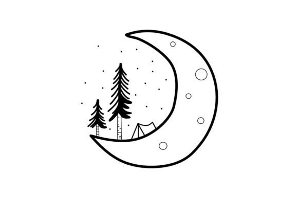 Download Tent on the Moon Procreate Brush Stamp - Premium Resources