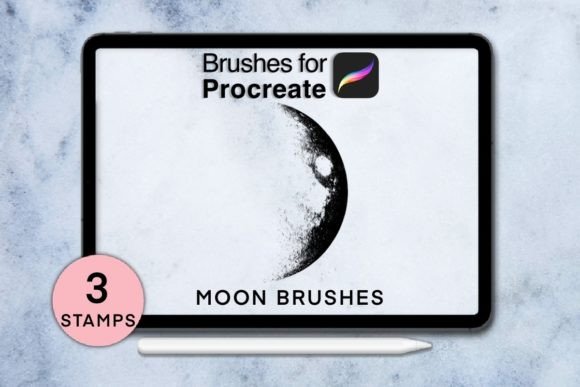 Download 3 Moon Procreate Stamps - Premium Resources