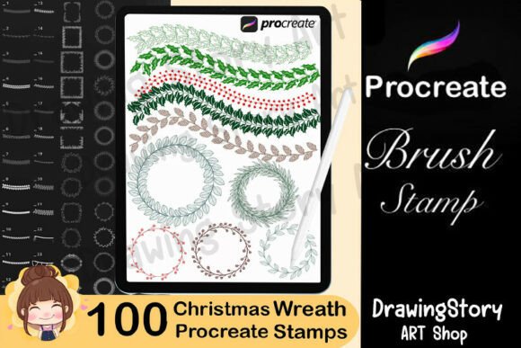 Download 100 Wreath Line Procreate Brushes - Procreate brushes Collection