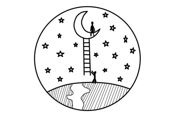 Download Ladder and Moon Procreate Brush Stamp - Premium Resources