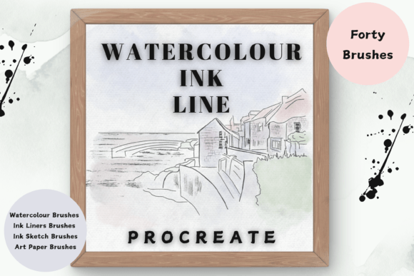 Download Watercolour Ink Line Procreate Brushes - Procreate brushes Collection